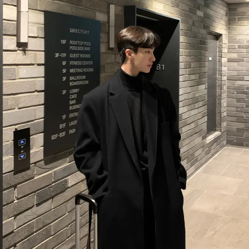 Thickened Belt Woolen Coat Men Dropshipman