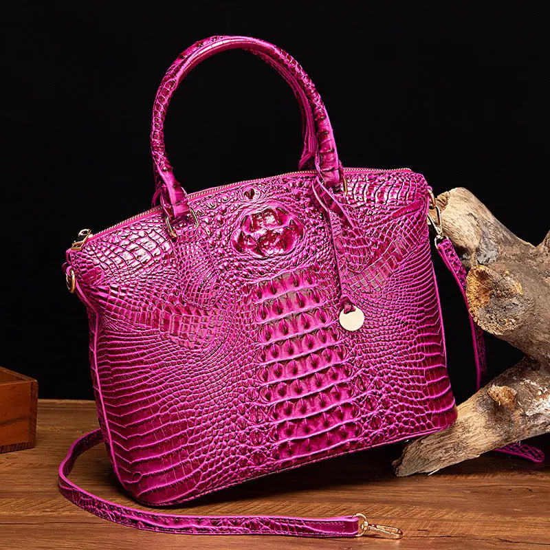 Women's Retro Crocodile Pattern Portable Messenger Bag Cjdropshipping