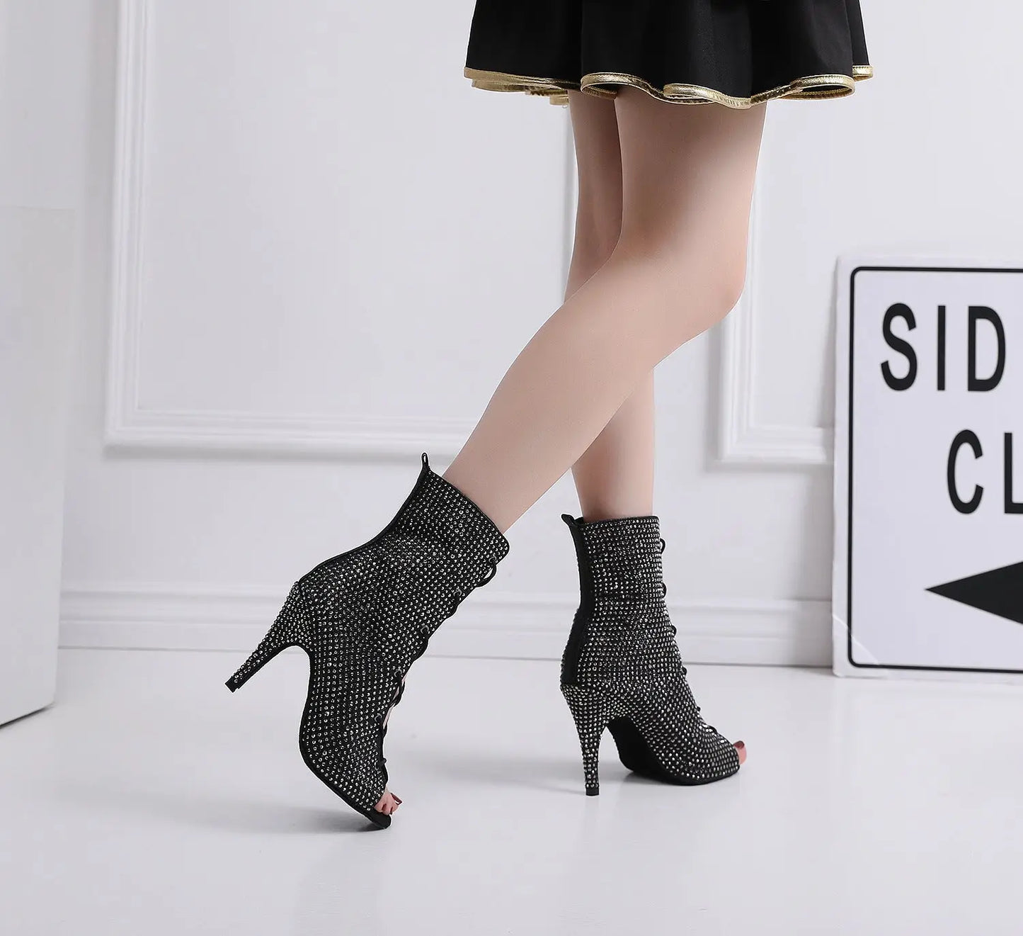 Women's Shiny Diamond High Heel Latin Dancing Shoes JNi3 shop