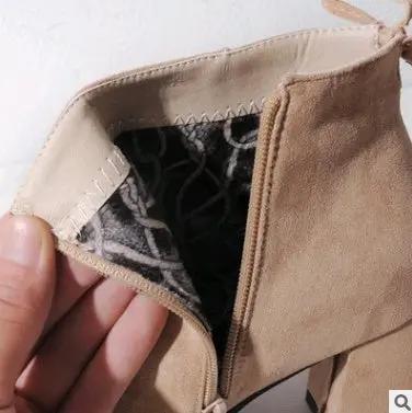 Suede square head European and American short boots women Cjdropshipping