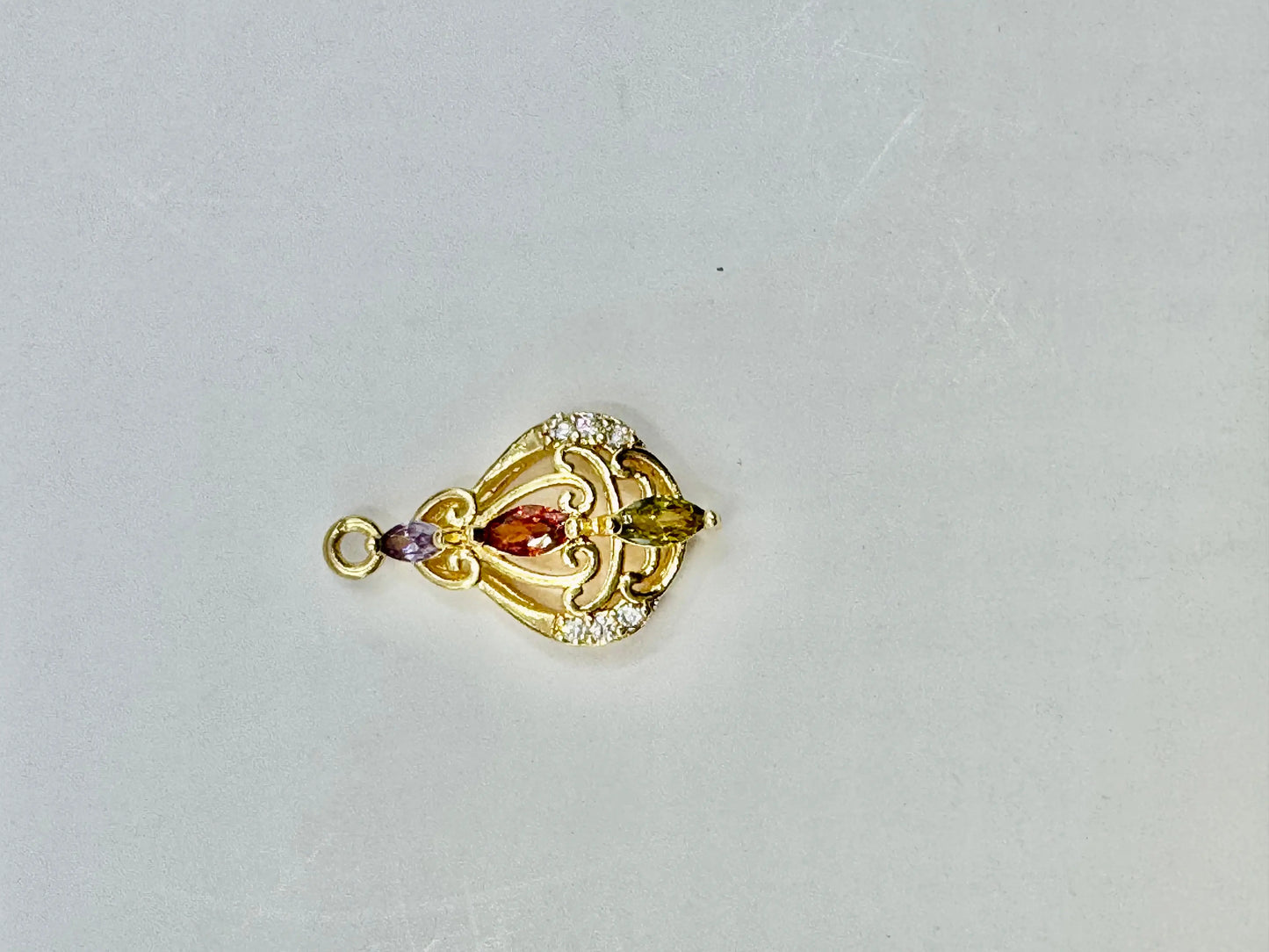 18K Gold PVD Initial Necklace with Multi-Color Gemstone Charms | Toggle Clasp Non-Tarnish Chain - JNi3 shop