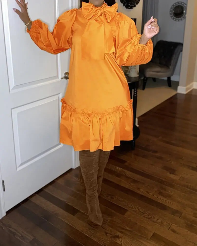 Loose Plus Size Casual Ruffle Dress Cjdropshipping