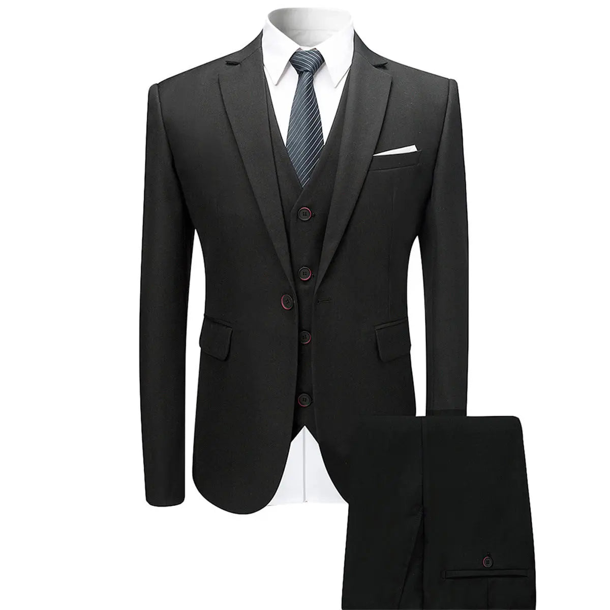 Men's Fashion Slim Suit Three-piece Suit Cjdropshipping
