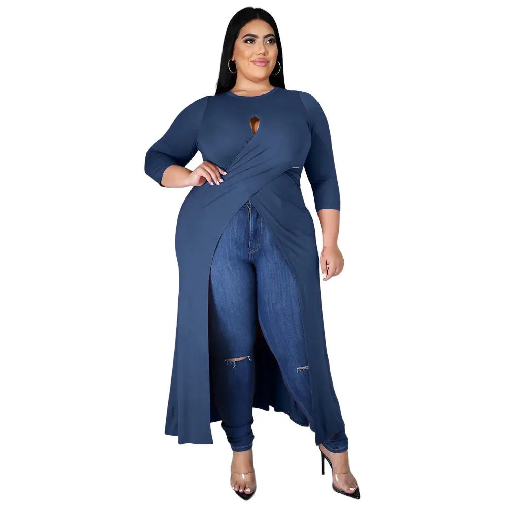 Plus Size Women's Split Dress Top Cjdropshipping