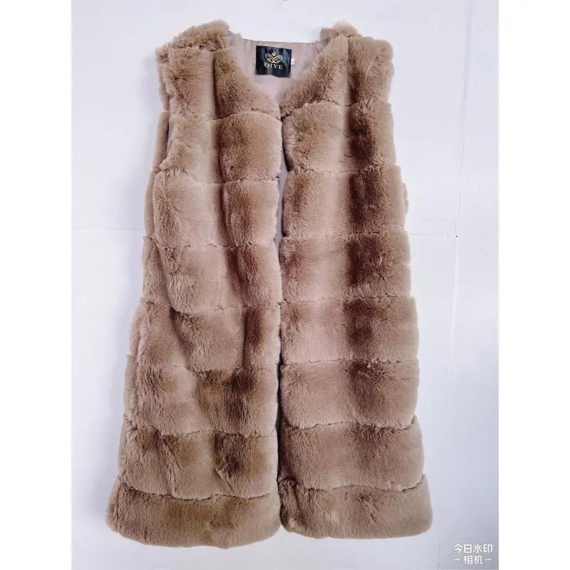 Fur Long Vest Cotton-padded Coat null
