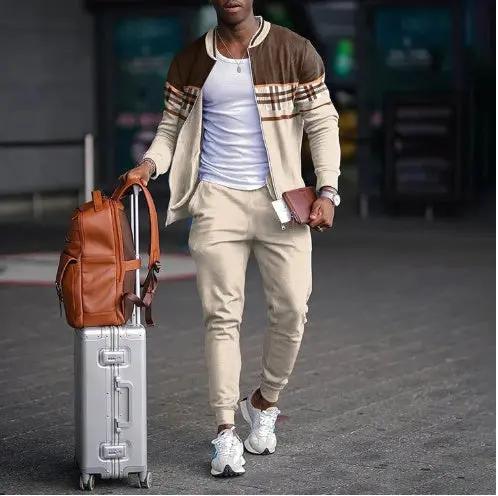 Basic Style Color Matching Two-piece Set Plus Size Cjdropshipping