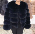 Luxury Genuine Fox Fur Cropped Jacket