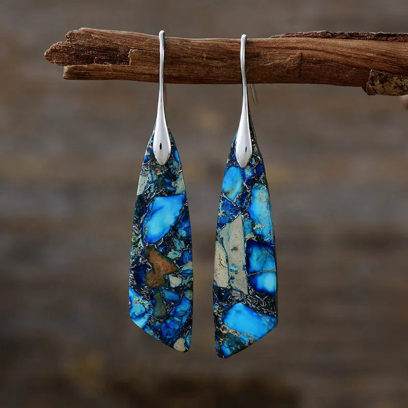 Bohemian Emperor Stone Geometric Pendant Earrings Cjdropshipping