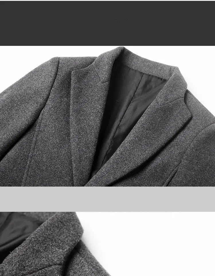 Autumn And Winter Woolen Trench Coat Men Dropshipman