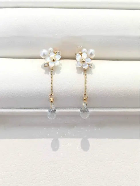 Sterling silver 925 plating K gold white shell pearl diamond crystal pendant necklace clavicle chain Cjdropshipping