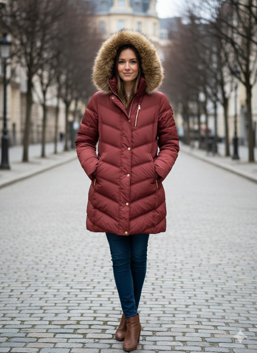 Michael kors xl burgundy down jacket
