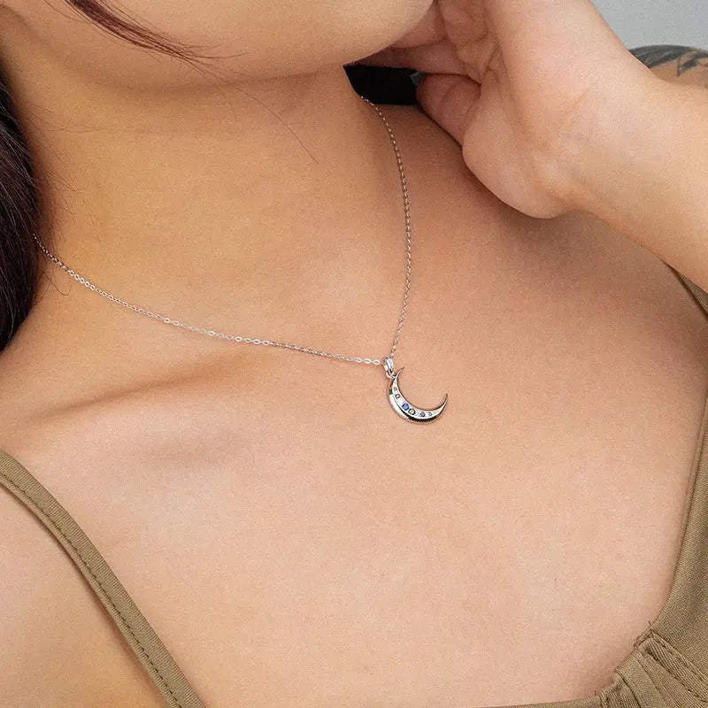 Yuanfan 925 Sterling Silver Moon Necklace Female Niche - JNi3 shop
