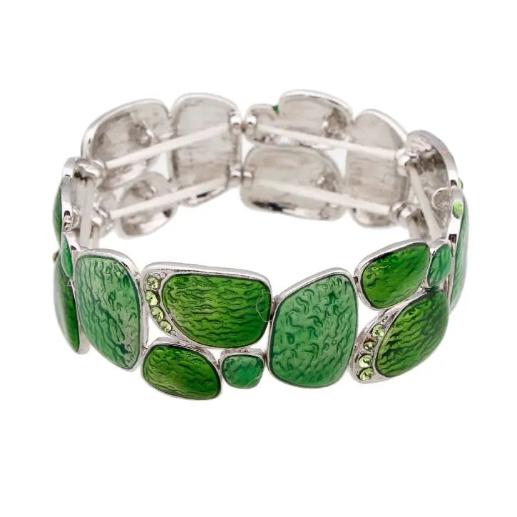 Geometric Enamel Stretch Bracelet For Women Dropshipman
