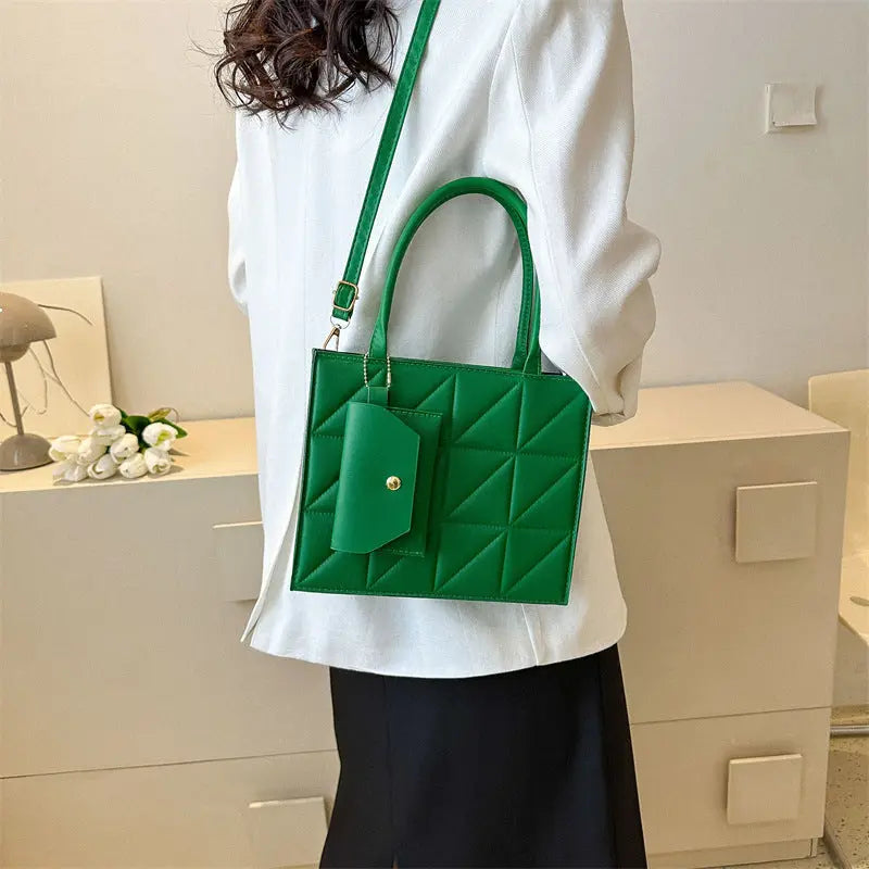 Fashion Plaid Shoulder With Small Wallet Simple Elegant Portable Square Tots Women's Handbag Dropshipman