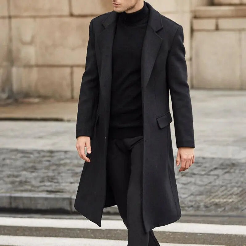 Men's long trench coat woolen coat JNi3 shop