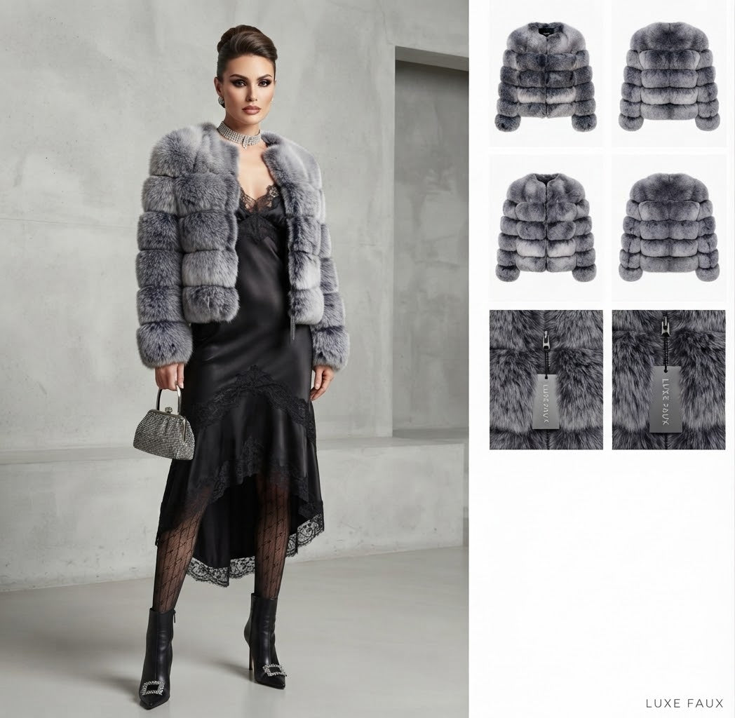 Luxury Genuine Fox Fur Cropped Jacket