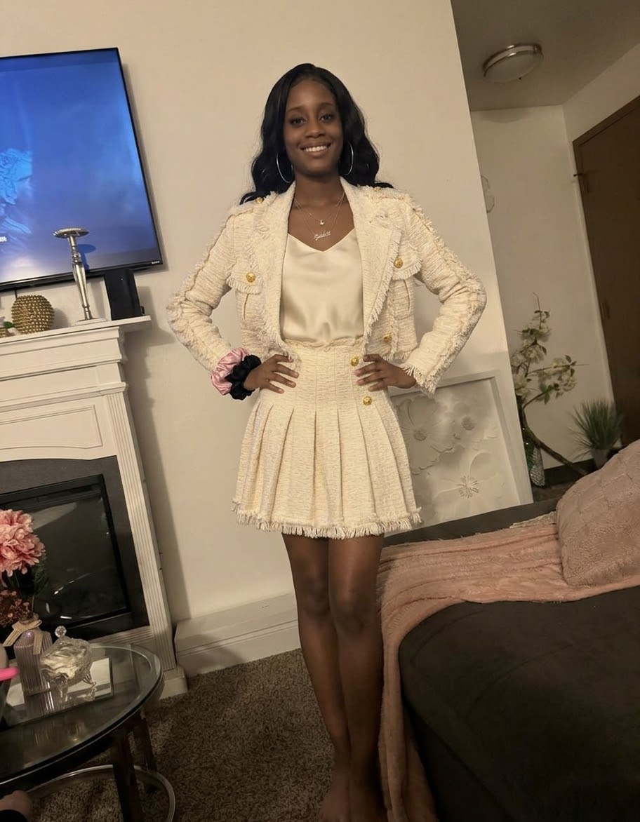 Cream Tweed 2 Piece Set | Fringe Cropped Tweed Jacket & Pleated Mini Skirt | Old Money Aesthetic Outfit | Parisian Chic Matching Set