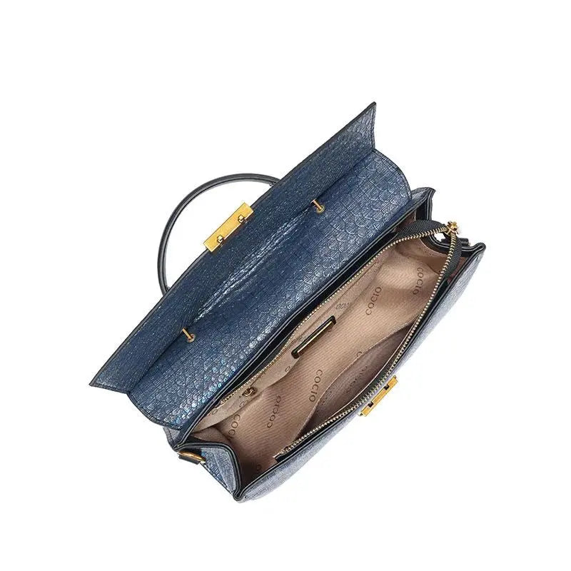 Blue With Snake Texture Handbags Women's High Sense - JNi3 shop