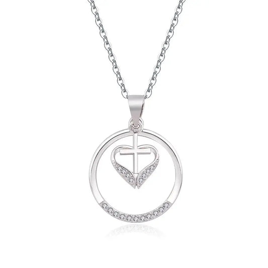 Jewelry Love Heart Cross Pendant Sterling Silver Cjdropshipping