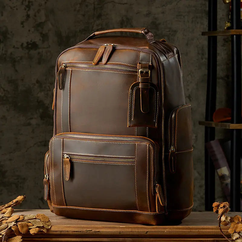 Handmade Leather Backpackage Men's British Style Retro JNi3 shop