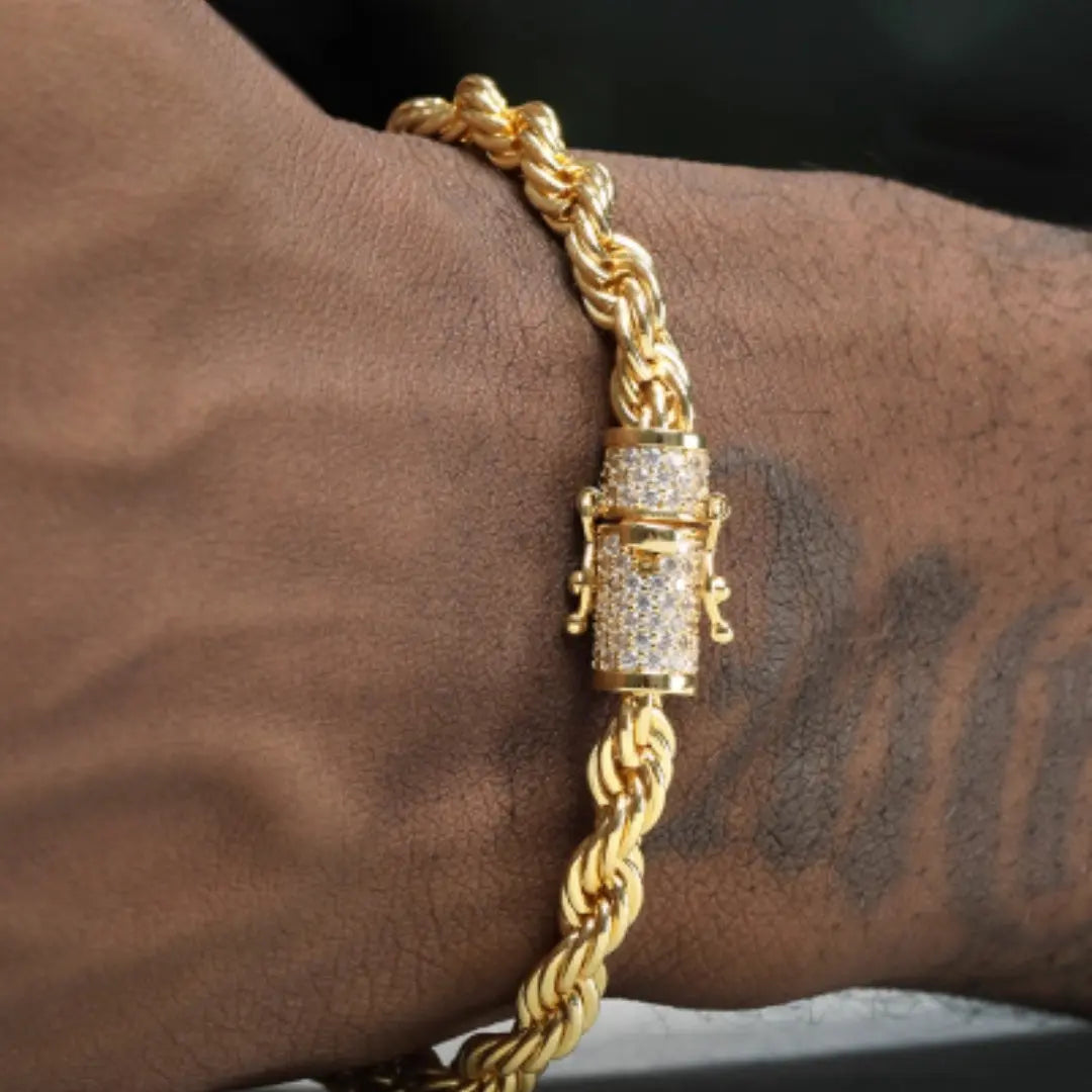 18K Gold Twist Bracelet For Men And Women - JNi3 shop