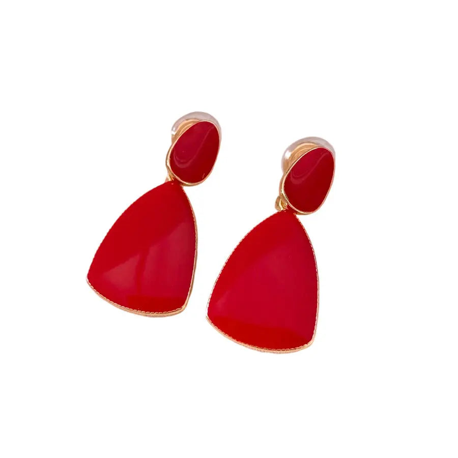 Ankela Red Water Drop Ear Clip Earrings JNi3 shop