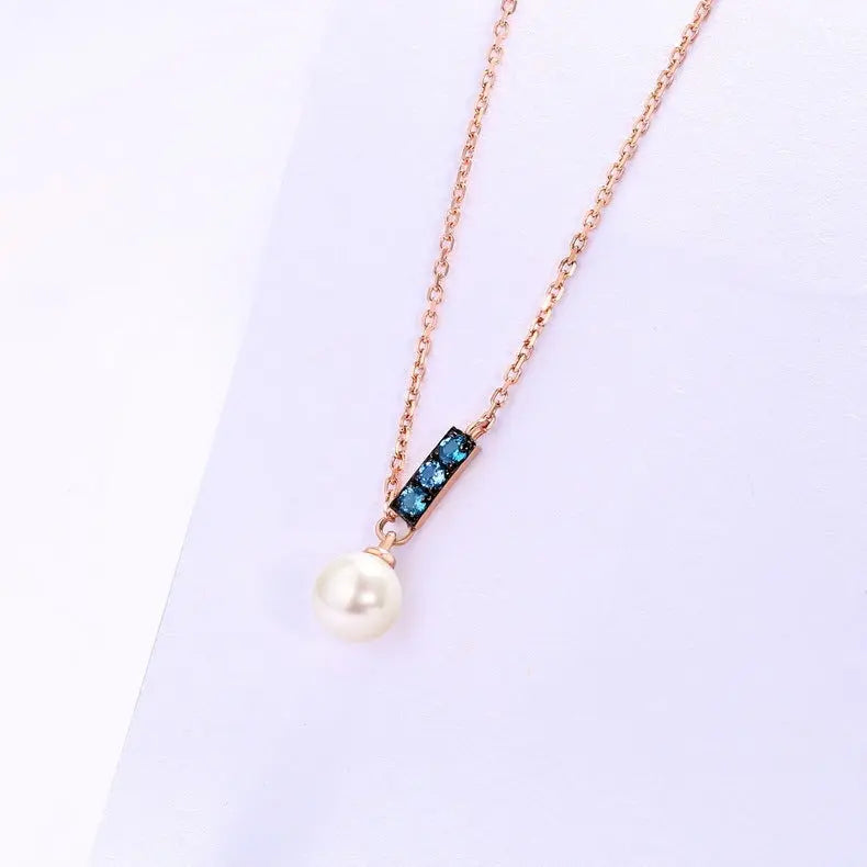 14K Rose Gold Jewelry New Pearl Necklace Pendant all-match gold custom simple and elegant fashion Cjdropshipping