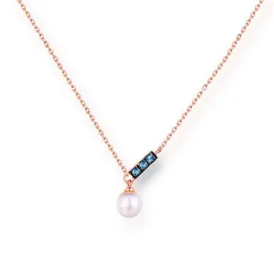 14K Rose Gold Jewelry New Pearl Necklace Pendant all-match gold custom simple and elegant fashion Cjdropshipping