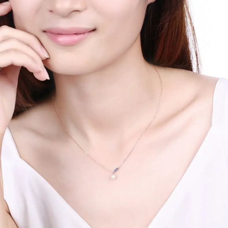 14K Rose Gold Jewelry New Pearl Necklace Pendant all-match gold custom simple and elegant fashion Cjdropshipping