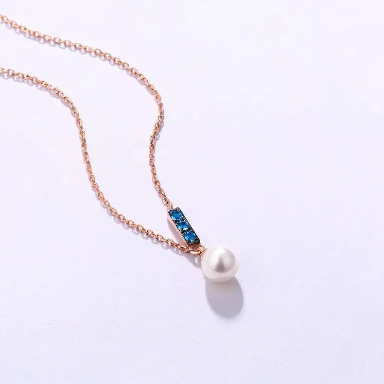 14K Rose Gold Jewelry New Pearl Necklace Pendant all-match gold custom simple and elegant fashion Cjdropshipping