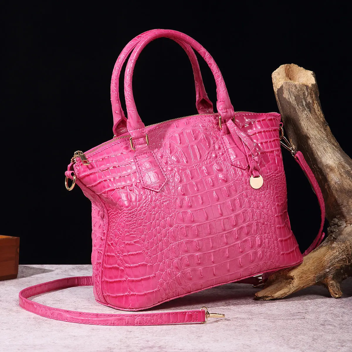 Women's Retro Crocodile Pattern Portable Messenger Bag Cjdropshipping