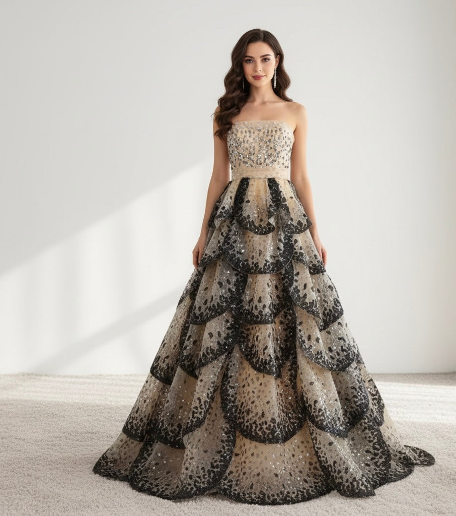 Custom made Enchanting Petal Evening Gown,Fairy Core Prom Dress(6-8 wks delivery)