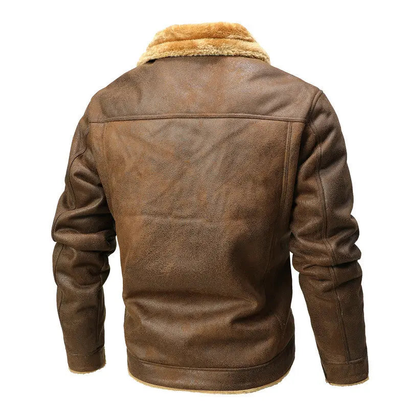 Men's Autumn And Winter New Fur Korean Lapel Slim Fit Warm Coat Dropshipman