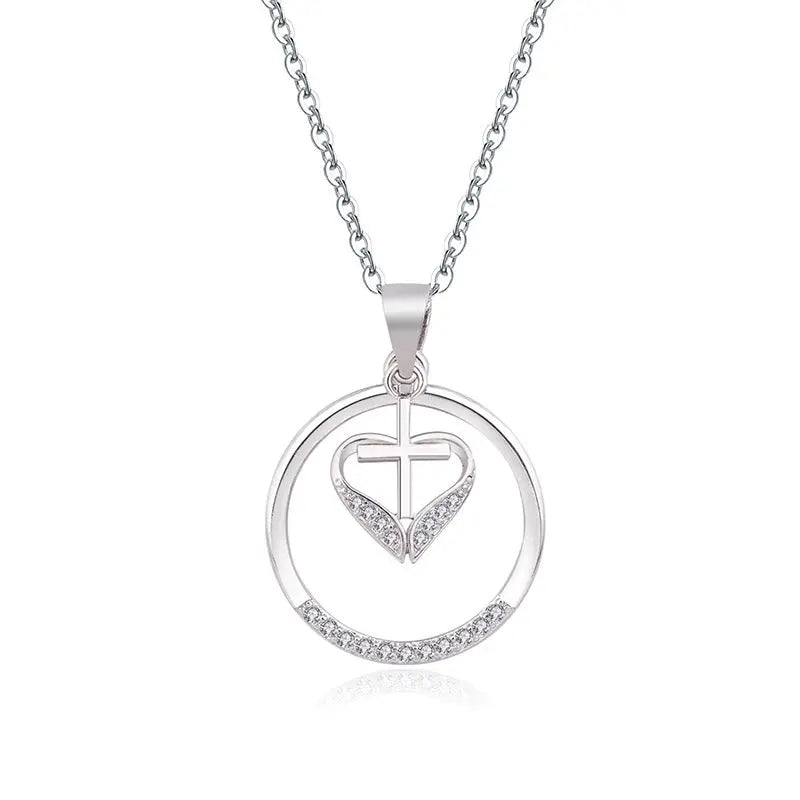 Jewelry Love Heart Cross Pendant Sterling Silver Cjdropshipping