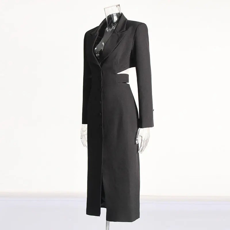 Long Shirt Midriff Outfit Design High Sense Solid Color Suit Coat For Women Autumn Cjdropshipping