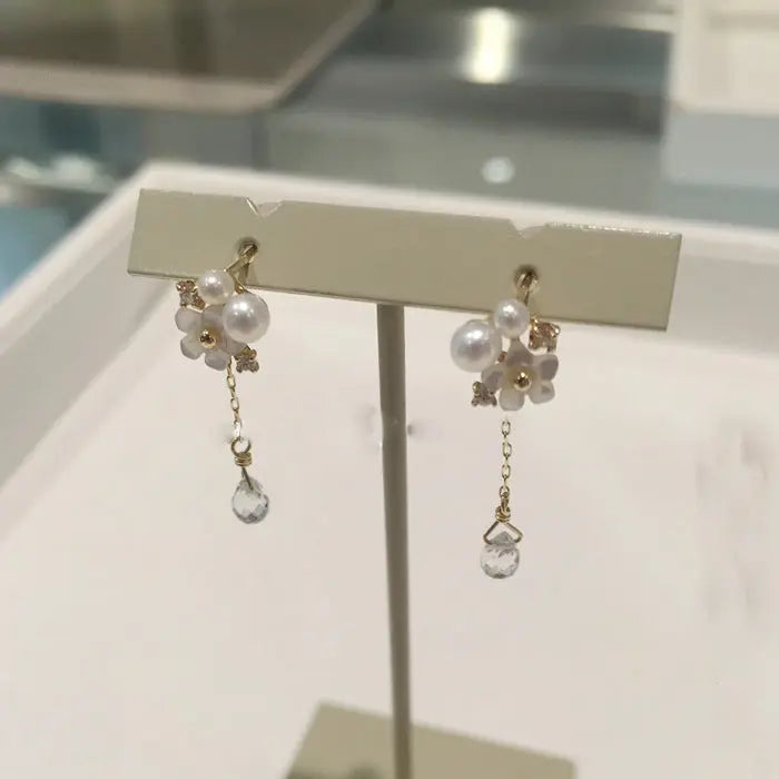 Sterling silver 925 plating K gold white shell pearl diamond crystal pendant necklace clavicle chain Cjdropshipping