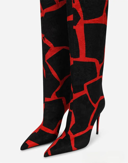Women's Fashion Pointed Stiletto Heel Leopard Print Boots Dropshipman