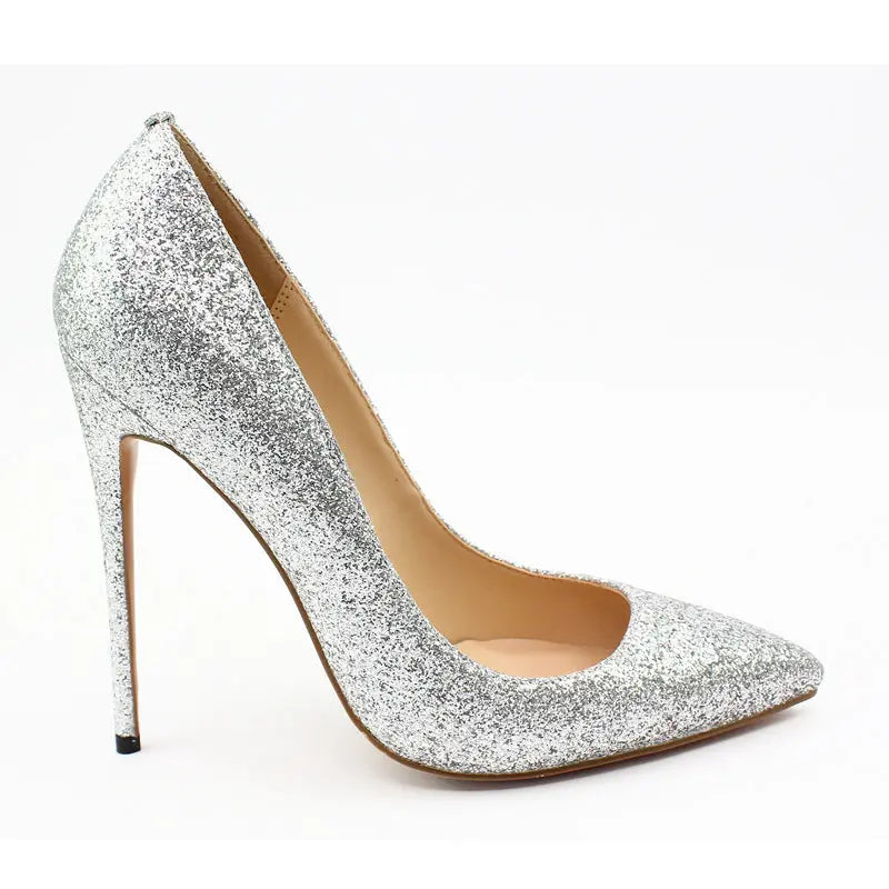 Glitter pointed high heels Cjdropshipping