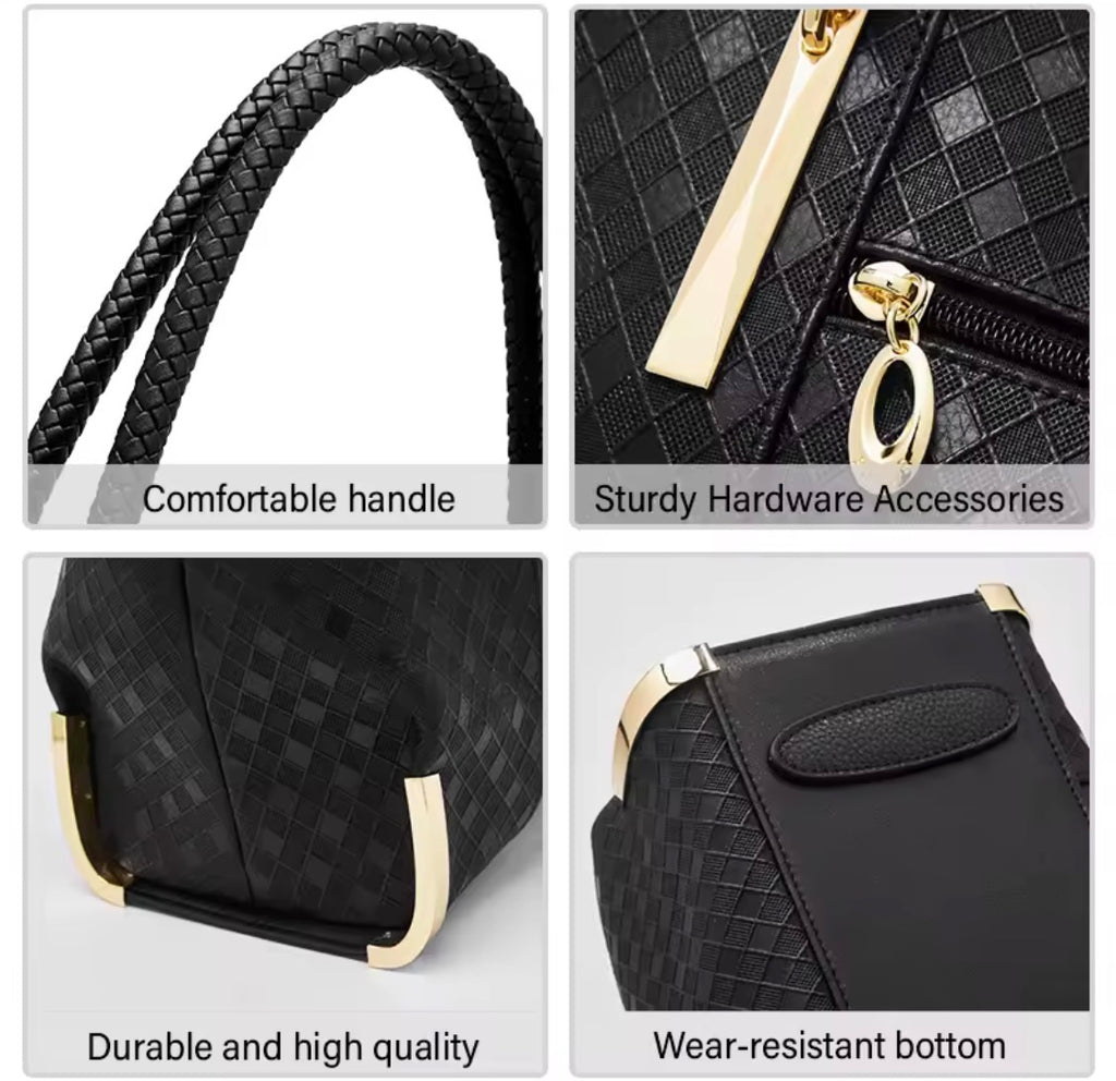 Black Genuine Leather Tote Bag