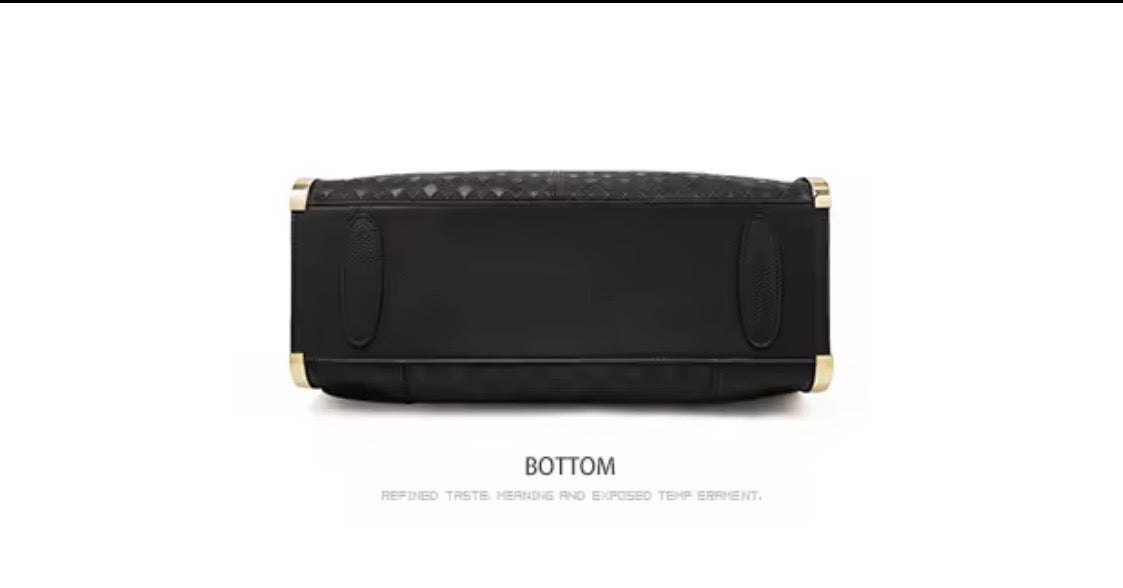 Black Leather Purse and Shoe Set | Gold Accent Boots or Heels, Genuine Leather, Cowhide