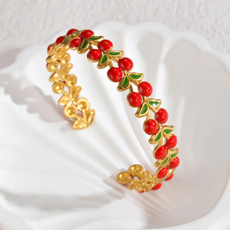 Fashion Personality Stainless Steel Strawberry Drip Bracelet JNi3 shop