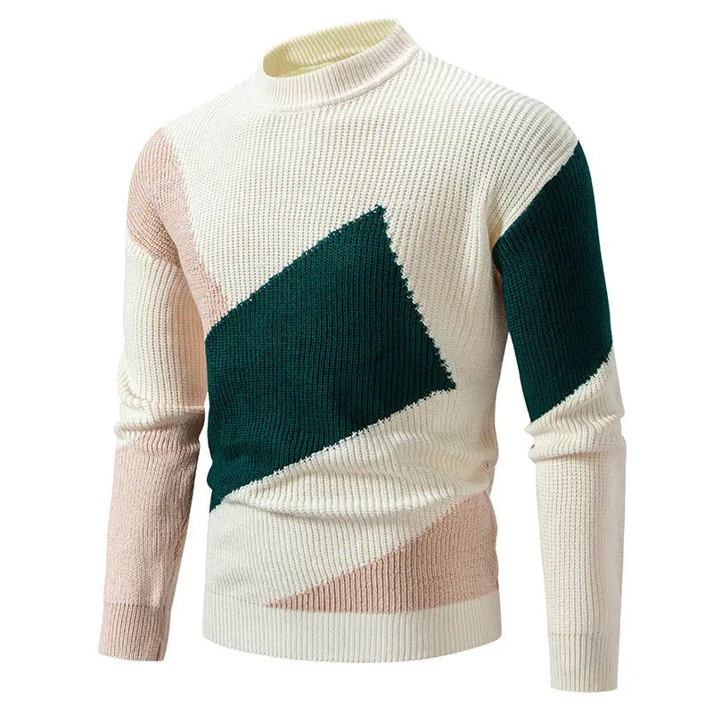 Sweater Men's Round Neck Multicolor Pullover Sweater Cjdropshipping