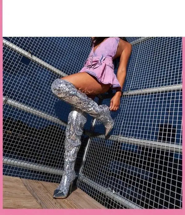 Fashionable Sequins Over-the-knee Boots Women JNi3 shop