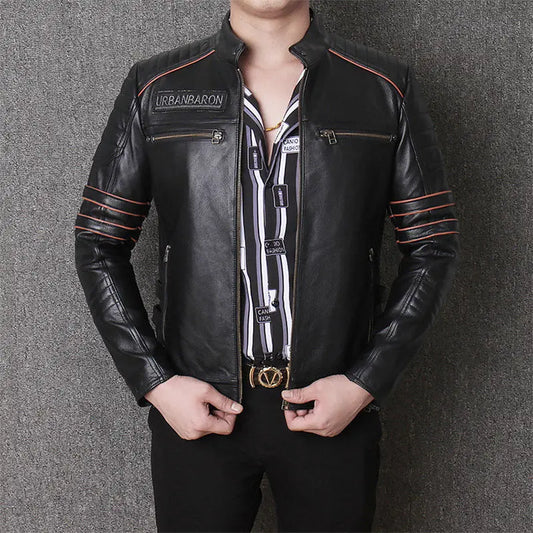 Harley Genuine Leather Clothes Men's Motorcycle Riding Motorcycle Clothing Slim Fit Cjdropshipping