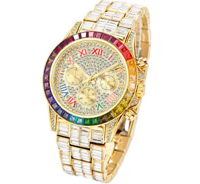 Three Eyes Rainbow Diamond Quartz Watch JNi3 shop