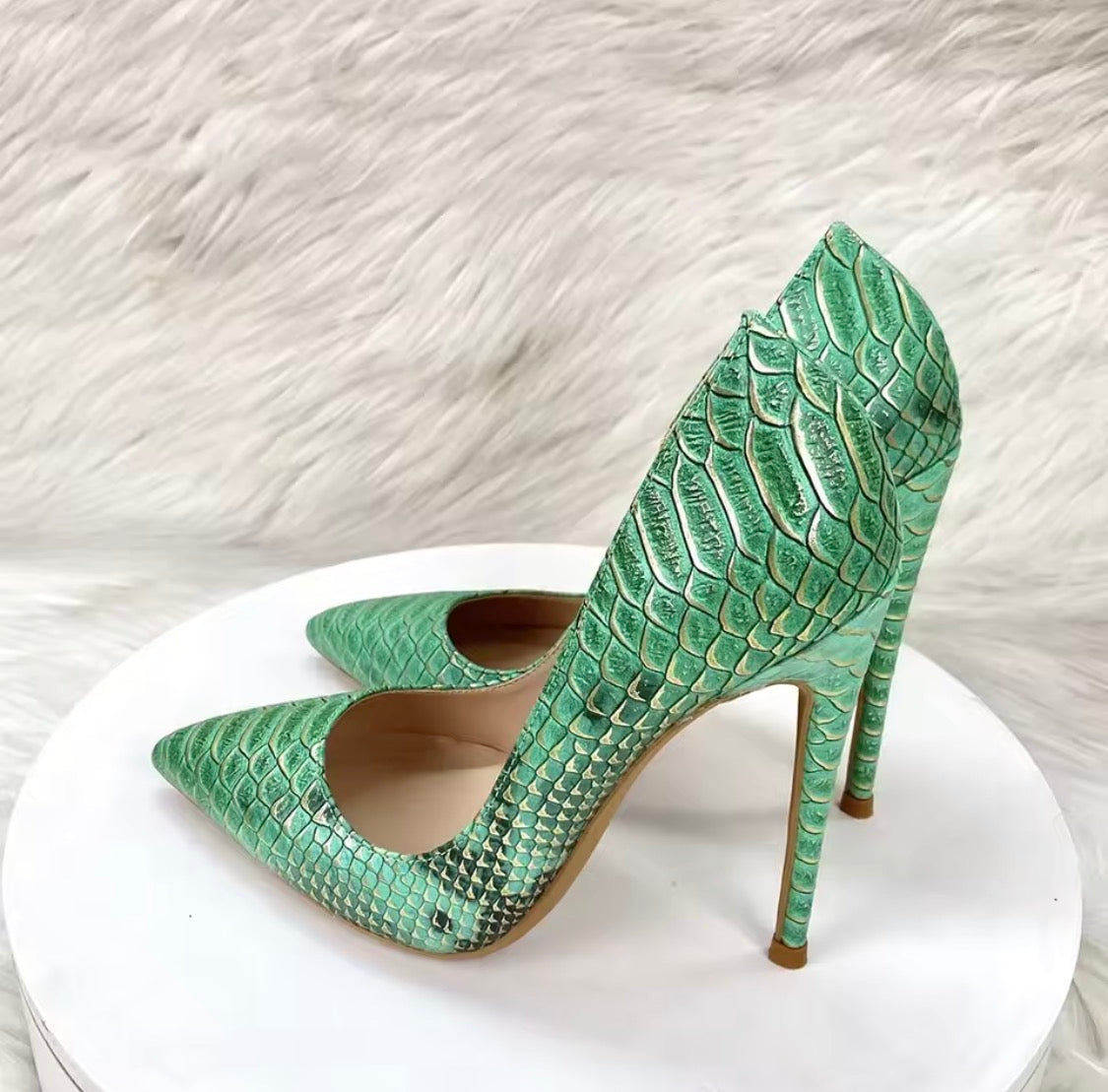Luxury Snake Print Stiletto Pumps | Designer-Inspired Pointed Toe High Heels