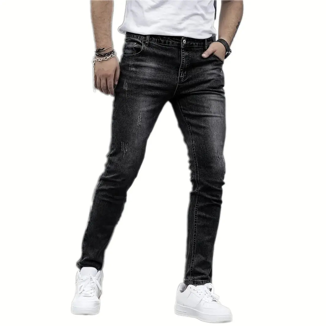 Stretch Men's Casual Solid Color Jeans Dropshipman