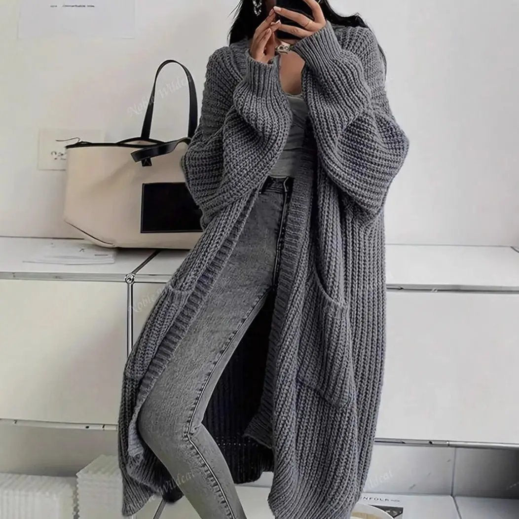 Idle Style Loose Thick Knitted Coat For Women JNi3 shop