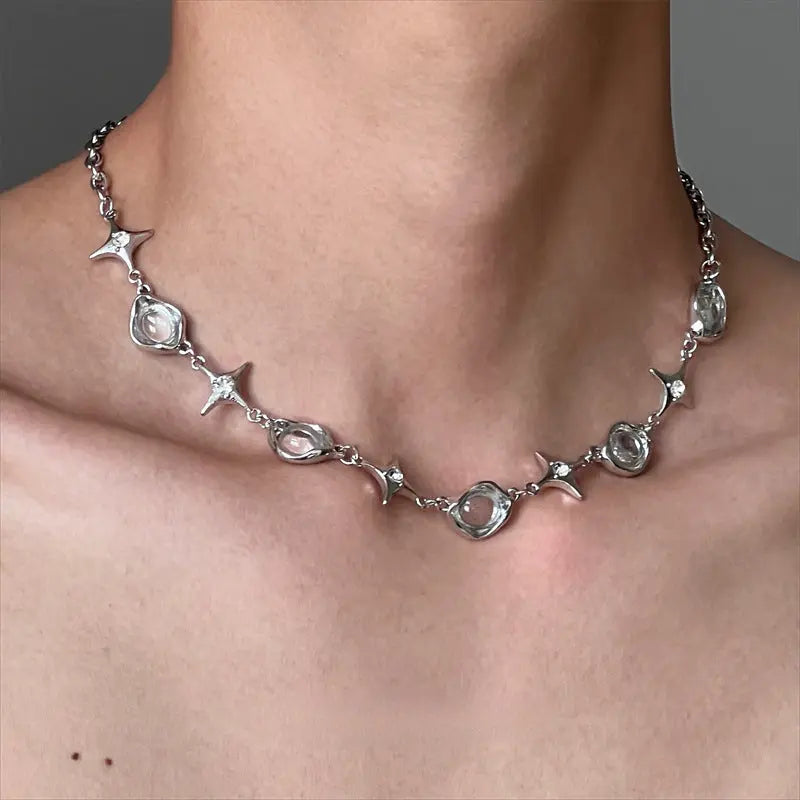 Asterism Bubble Irregular Metal Cold Style Hip Hop Men And Women Clavicle Chain - JNi3 shop