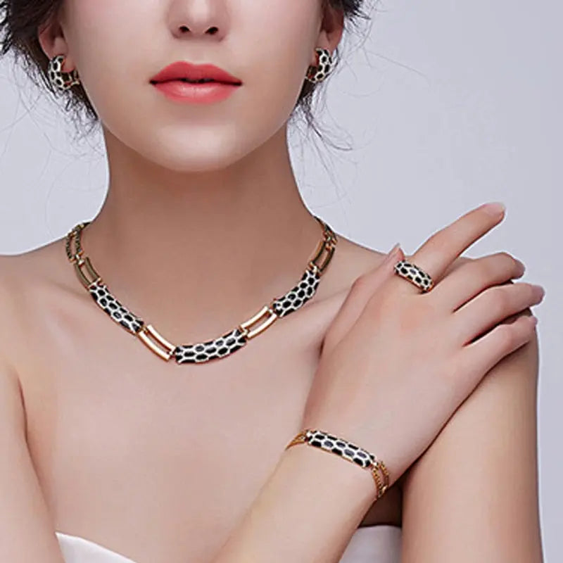 New Korean style diamond earring necklace set - JNi3 shop